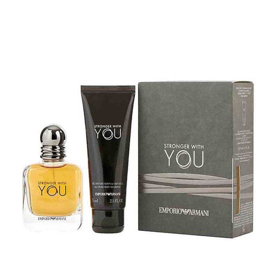 Perfumes Para Hombres GIORGIO ARMANI | Kit De Viaje Exclusivo De Giorgio Armani Stronger With You (2 Piezas)