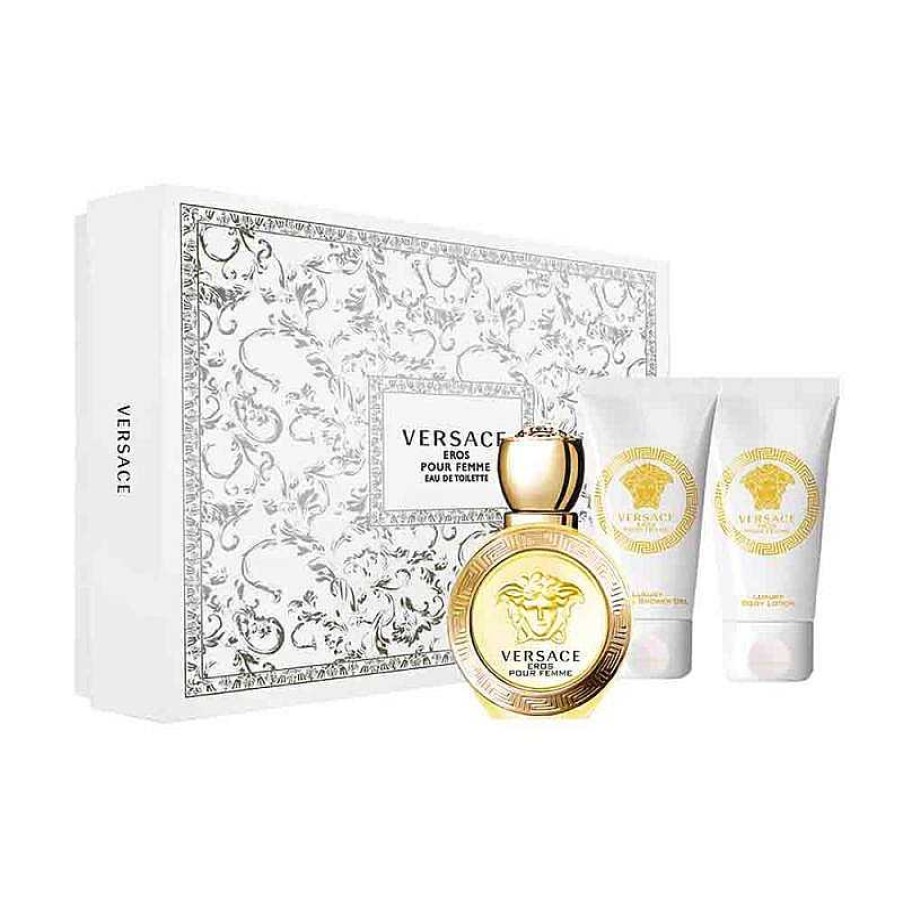 Perfumes Para Mujeres VERSACE | Versace Eros Pour Femme Eau De Toilette Kit (3 Piezas)