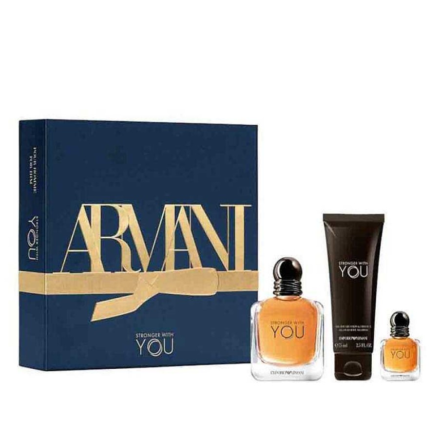 Perfumes Para Hombres GIORGIO ARMANI | Kit Giorgio Armani Stronger With You (3 Piezas)