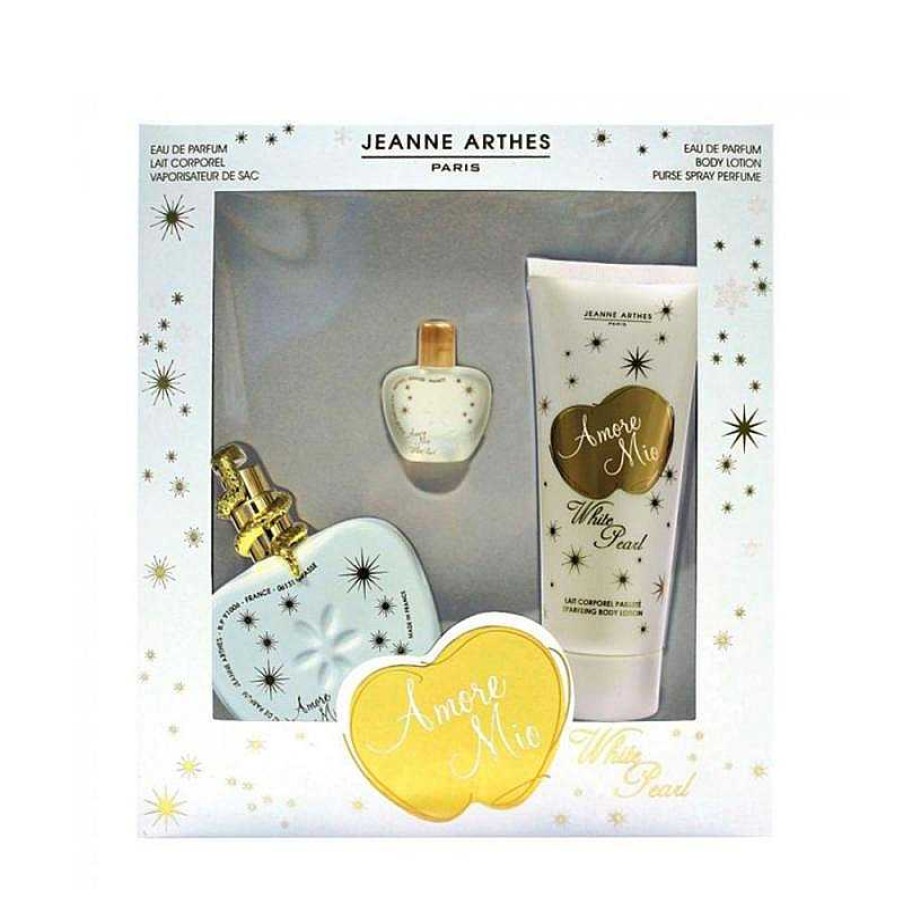 Perfumes Para Mujeres JEANNE ARTHES | Jeanne Arthes Amore Mio White Pearl Kit (3 Piezas)