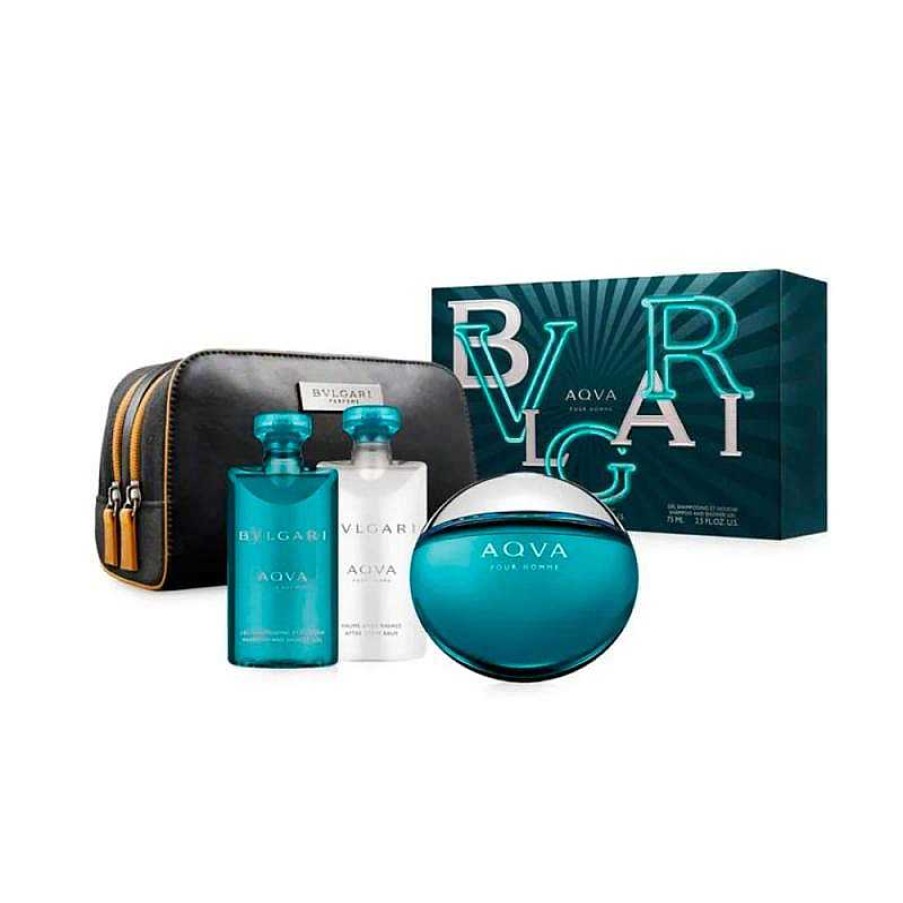 Perfumes Para Hombres Bvlgari | Kit Bvlgari Aqva Pour Homme (4 Piezas)