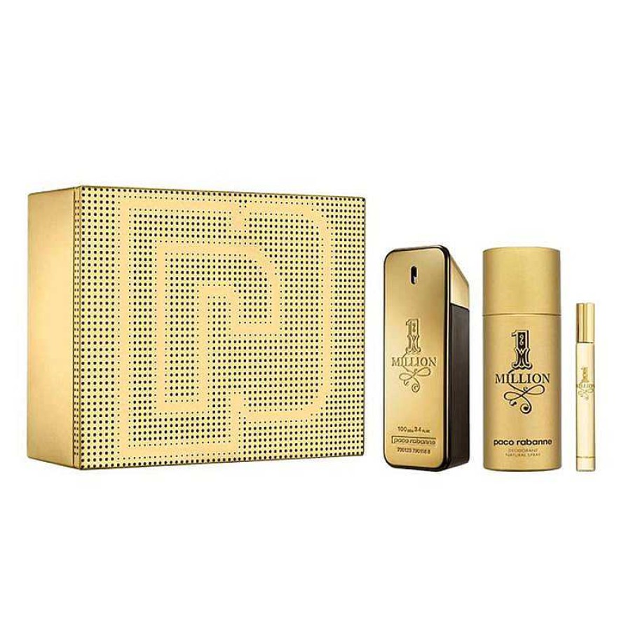 Perfumes Para Hombres PACO RABANNE | Paco Rabanne 1 Million Eau De Toilette Kit (3 Piezas)