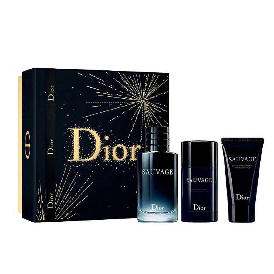 Perfumes Para Hombres DIOR | Kit Eau De Toilette Dior Sauvage (3 Piezas)