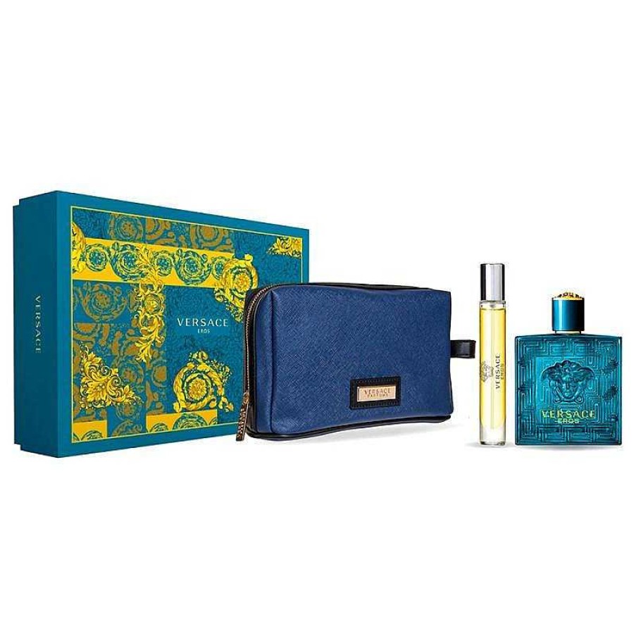 Perfumes Para Hombres VERSACE | Kit Versace Eros (3 Piezas)