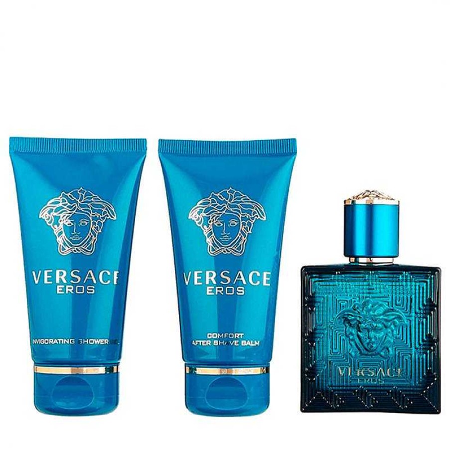 Perfumes Para Hombres VERSACE | Versace Eros Eau De Toilette Kit 50Ml (3 Piezas)