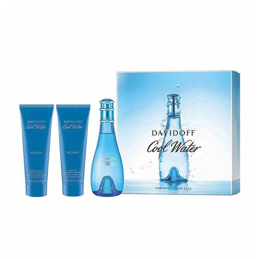 Perfumes Para Mujeres DAVIDOFF | Davidoff Cool Water Woman Eau De Toilette Kit (3 Piezas)