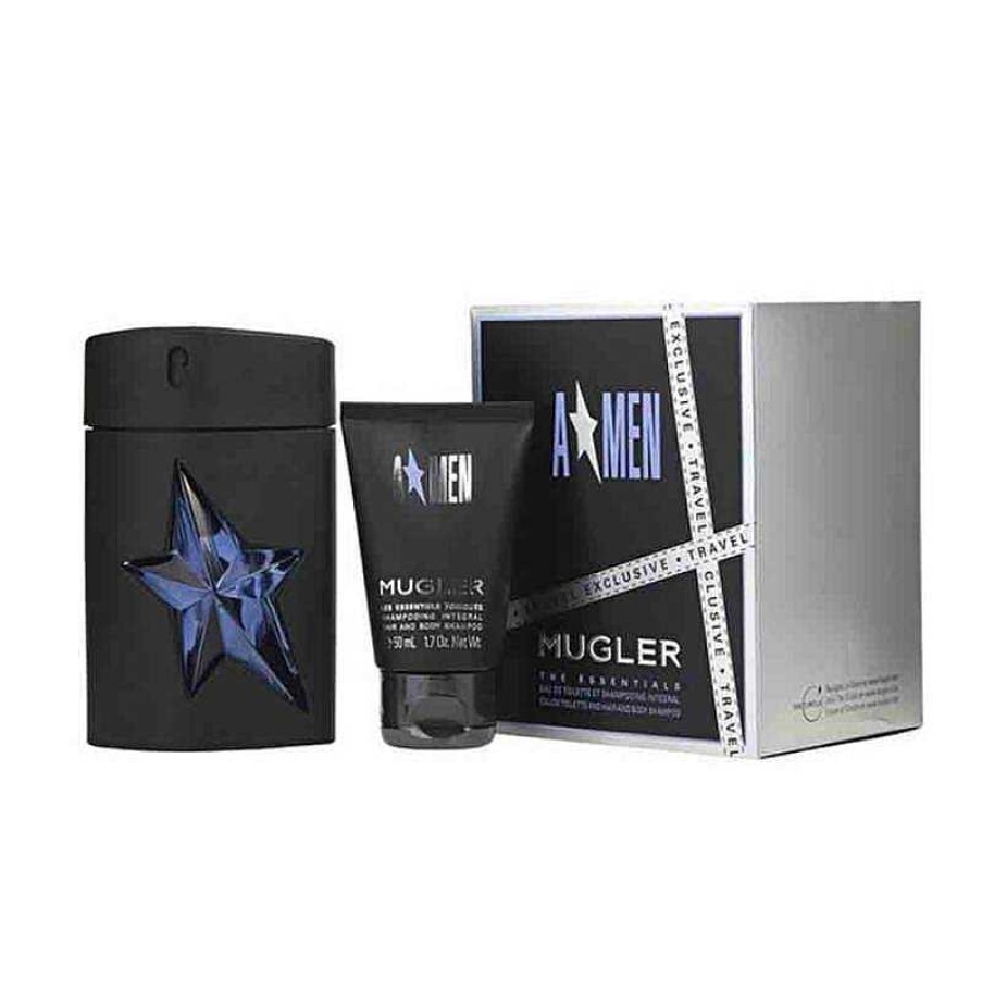 Perfumes Para Hombres MUGLER | Mugler A*Men Eau De Toilette Juego De Frascos De Goma (2 Piezas)